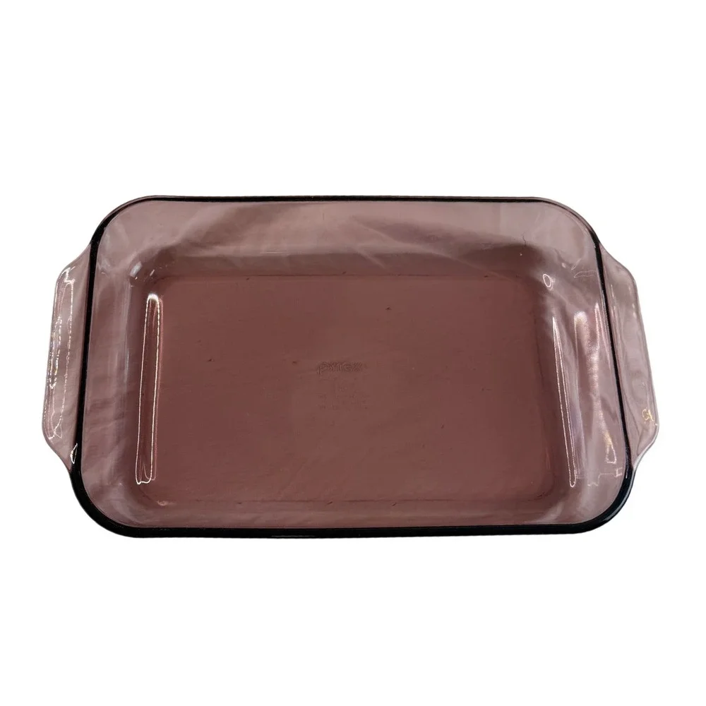 Rare Color! Pyrex Vtg Cranberry Fireside 233R Casserole Baking Dish 13x9x2 Glass